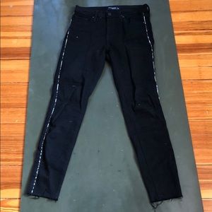 Black jeans w/ cheetah pinstripe